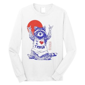 Raccoon I Love Trash Japanese Samurai Garbage Gang Long Sleeve Shirt