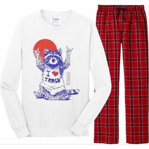 Raccoon I Love Trash Japanese Samurai Garbage Gang Long Sleeve Pajama Set