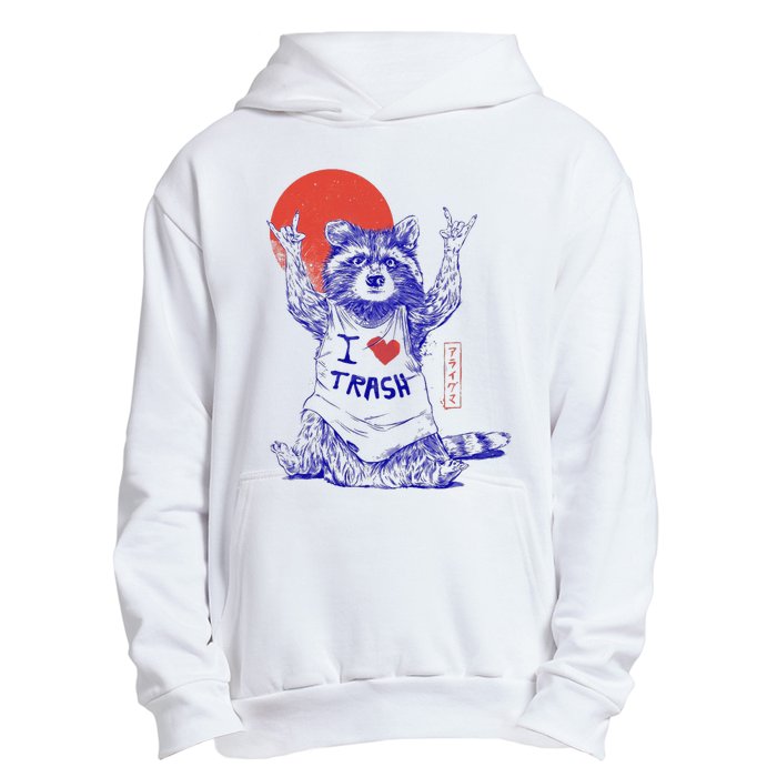 Raccoon I Love Trash Japanese Samurai Garbage Gang Urban Pullover Hoodie