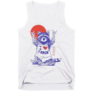 Raccoon I Love Trash Japanese Samurai Garbage Gang Tank Top