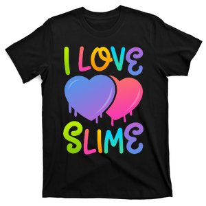 Rainbow I Love Slime DIY Slime Lovers Heart T-Shirt