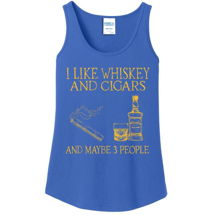 Retro I Like Whiskey And Cigars And Maybe 3 People Ladies Essential Tank