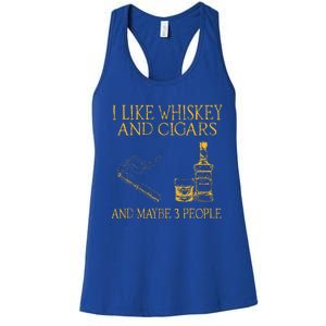 Retro I Like Whiskey And Cigars And Maybe 3 People Women's Racerback Tank