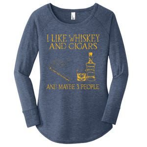 Retro I Like Whiskey And Cigars And Maybe 3 People Women's Perfect Tri Tunic Long Sleeve Shirt