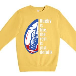 Rugby Is Life Rugby Squad Funny Rugby Sports Premium Crewneck Sweatshirt