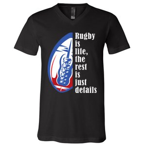 Rugby Is Life Rugby Squad Funny Rugby Sports V-Neck T-Shirt