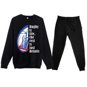 Rugby Is Life Rugby Squad Funny Rugby Sports Premium Crewneck Sweatsuit Set