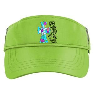 Rust In Lord Easter Christian All Your Heart Floral Cross Adult Drive Performance Visor