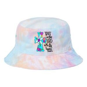 Rust In Lord Easter Christian All Your Heart Floral Cross Tie Dye Newport Bucket Hat