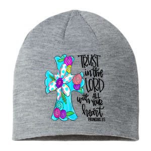 Rust In Lord Easter Christian All Your Heart Floral Cross Sustainable Beanie