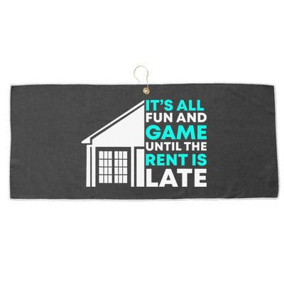 Rent Is Late Landlord Property Manager Large Microfiber Waffle Golf Towel