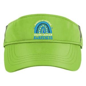 Rainbow In March We Wear Blue Colon Cancer Awareness Gift Adult Drive Performance Visor