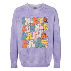 Retro In My Summer Camp Era Camping Crew Last Day Of School Colorblast Crewneck Sweatshirt