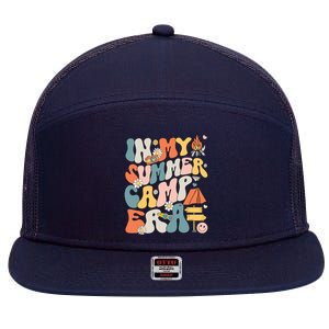 Retro In My Summer Camp Era Camping Crew Last Day Of School 7 Panel Mesh Trucker Snapback Hat