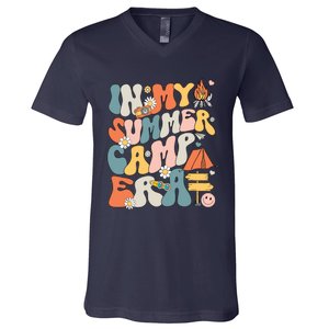 Retro In My Summer Camp Era Camping Crew Last Day Of School V-Neck T-Shirt