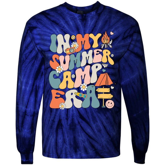 Retro In My Summer Camp Era Camping Crew Last Day Of School Tie-Dye Long Sleeve Shirt