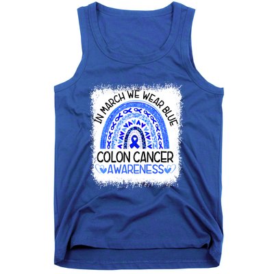 Rainbow In March We Wear Blue Colon Cancer Awareness Gift Tank Top