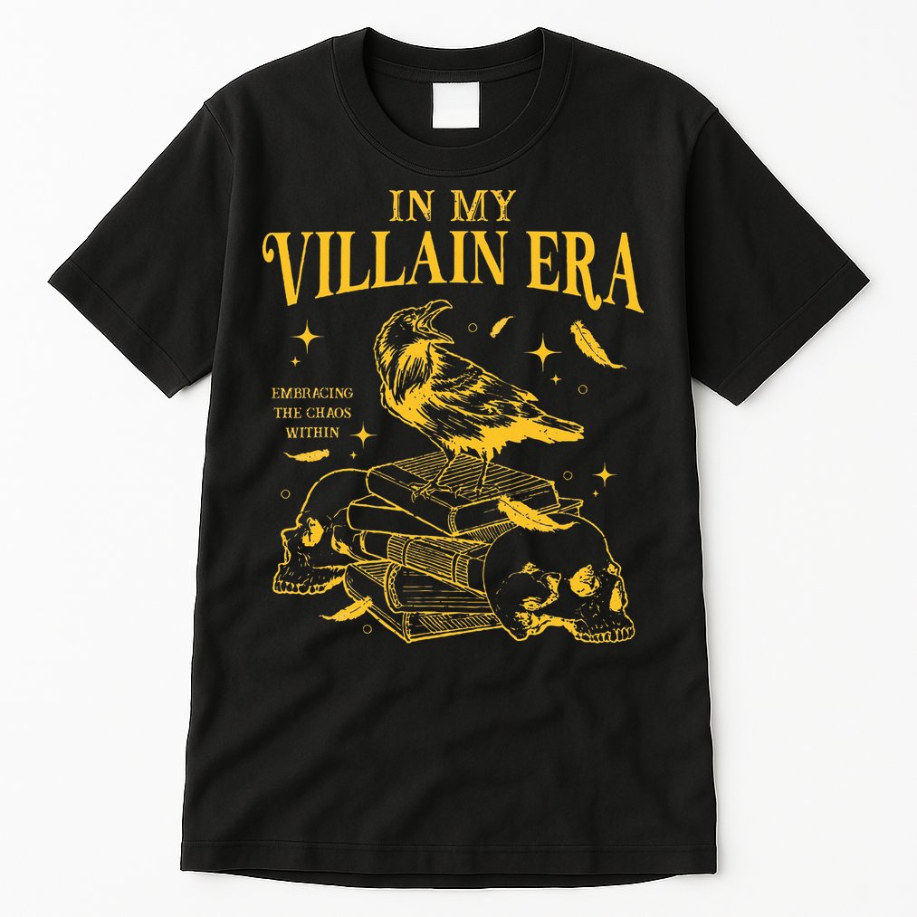 Retro In My Villain Era Morally Grey Books Club Tall T-Shirt