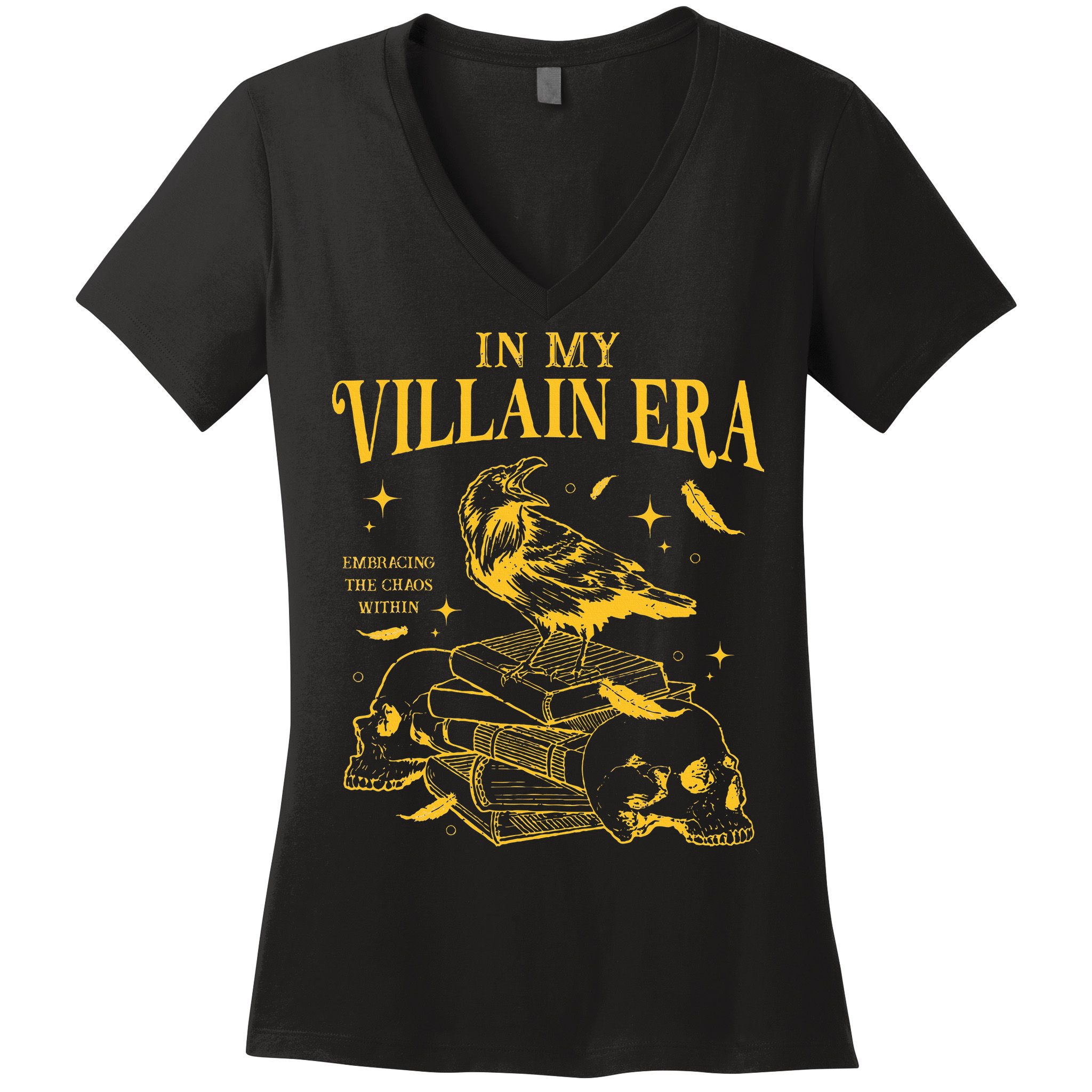 Retro In My Villain Era Morally Grey Books Club Women's V-Neck T-Shirt