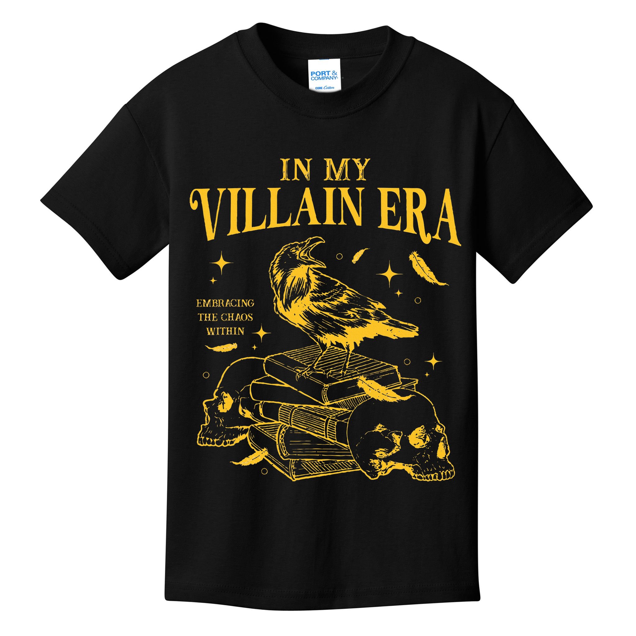 Retro In My Villain Era Morally Grey Books Club Kids T-Shirt