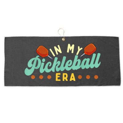 Retro In My Pickleball Era Pickleball Player Best Gift Pickleballer Large Microfiber Waffle Golf Towel