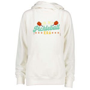 Retro In My Pickleball Era Pickleball Player Best Gift Pickleballer Womens Funnel Neck Pullover Hood