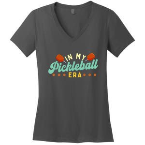 Retro In My Pickleball Era Pickleball Player Best Gift Pickleballer Women's V-Neck T-Shirt