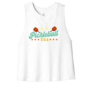 Retro In My Pickleball Era Pickleball Player Best Gift Pickleballer Women's Racerback Cropped Tank