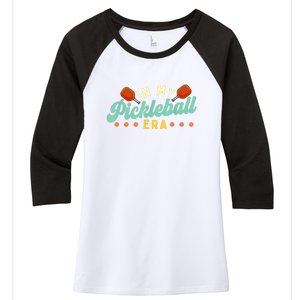 Retro In My Pickleball Era Pickleball Player Best Gift Pickleballer Women's Tri-Blend 3/4-Sleeve Raglan Shirt