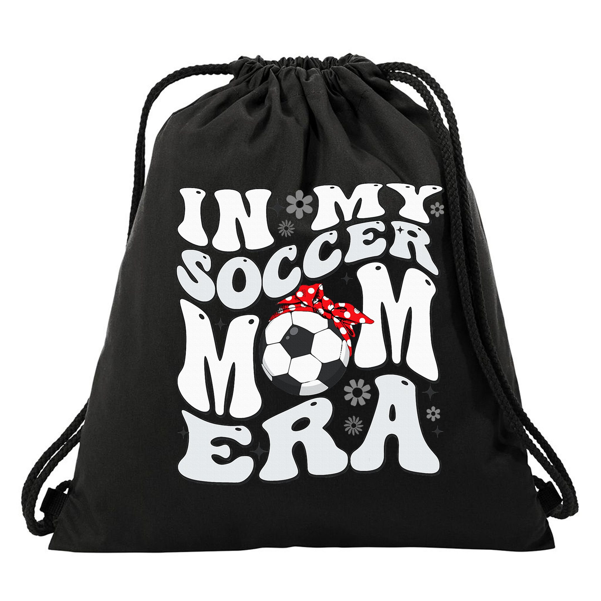Retro In My Soccer Mom Era Mama Drawstring Bag