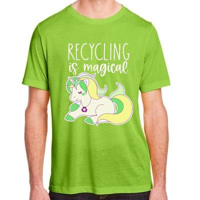 Recycling Is Magical Earth Day Unicorn Recycle Adult ChromaSoft Performance T-Shirt