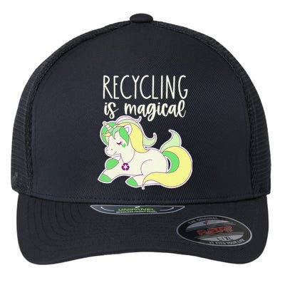 Recycling Is Magical Earth Day Unicorn Recycle Flexfit Unipanel Trucker Cap