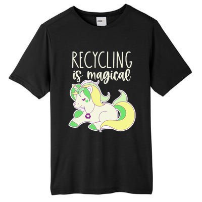 Recycling Is Magical Earth Day Unicorn Recycle Tall Fusion ChromaSoft Performance T-Shirt