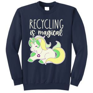 Recycling Is Magical Earth Day Unicorn Recycle Sweatshirt