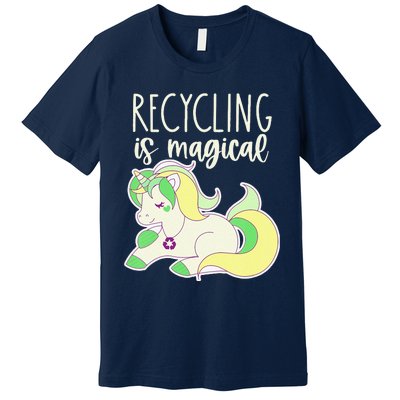 Recycling Is Magical Earth Day Unicorn Recycle Premium T-Shirt