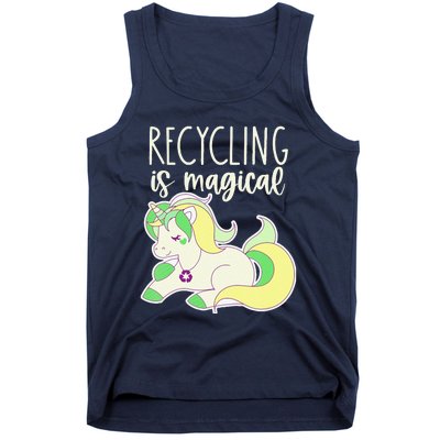 Recycling Is Magical Earth Day Unicorn Recycle Tank Top