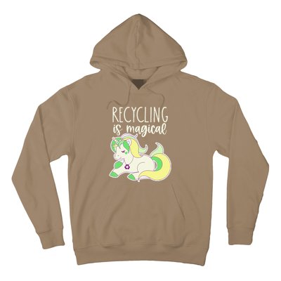 Recycling Is Magical Earth Day Unicorn Recycle Hoodie