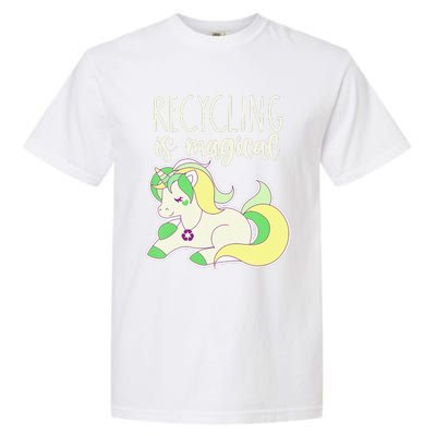 Recycling Is Magical Earth Day Unicorn Recycle Garment-Dyed Heavyweight T-Shirt