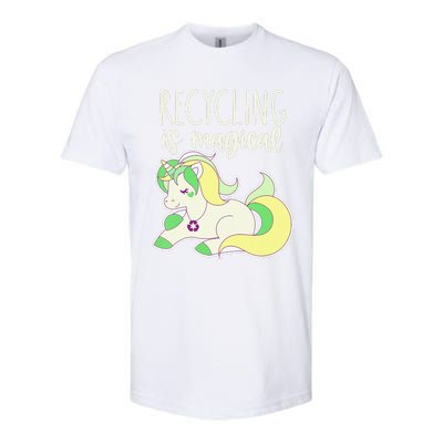 Recycling Is Magical Earth Day Unicorn Recycle Softstyle CVC T-Shirt