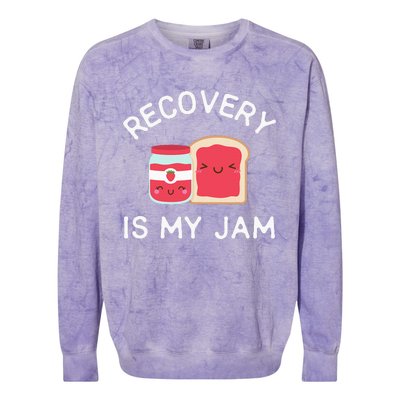 Recovery Is My Jam Funny Celebrate Clean And Sober Gifts Colorblast Crewneck Sweatshirt