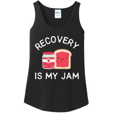 Recovery Is My Jam Funny Celebrate Clean And Sober Gifts Ladies Essential Tank