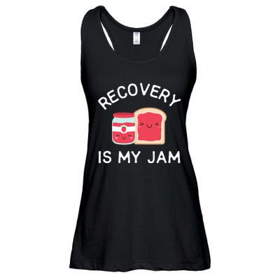 Recovery Is My Jam Funny Celebrate Clean And Sober Gifts Ladies Essential Flowy Tank