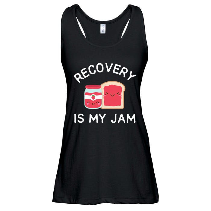 Recovery Is My Jam Funny Celebrate Clean And Sober Gifts Ladies Essential Flowy Tank