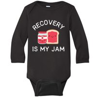 Recovery Is My Jam Funny Celebrate Clean And Sober Gifts Baby Long Sleeve Bodysuit