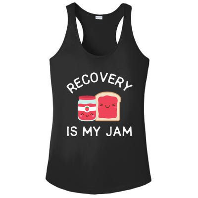 Recovery Is My Jam Funny Celebrate Clean And Sober Gifts Ladies PosiCharge Competitor Racerback Tank