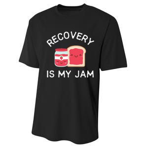 Recovery Is My Jam Funny Celebrate Clean And Sober Gifts Performance Sprint T-Shirt