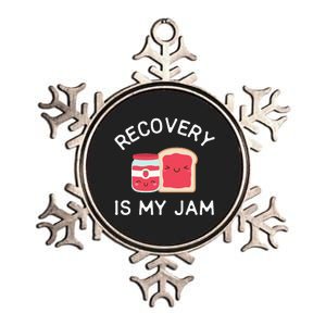 Recovery Is My Jam Funny Celebrate Clean And Sober Gifts Metallic Star Ornament