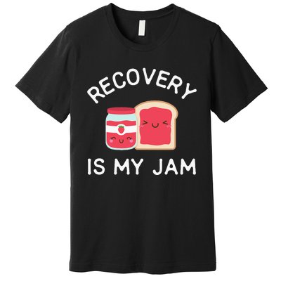 Recovery Is My Jam Funny Celebrate Clean And Sober Gifts Premium T-Shirt