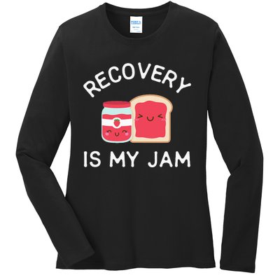 Recovery Is My Jam Funny Celebrate Clean And Sober Gifts Ladies Long Sleeve Shirt