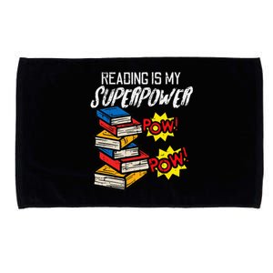 Reading Is My Superpower Funny Book Lover Bookworm Librarian Microfiber Hand Towel